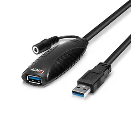 Lindy 43156 černá / USB prodlužovací kabel / 10 m / USB-A / USB 3.2 Gen 1 / 5 Gbit/s