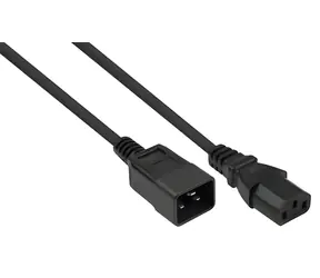 Kabelmeister prodlužovací kabel C20-C13 černý 0,5 m / Prodlužovací kabel / IEC C20 (M) - IEC C13 (F) / 10 A