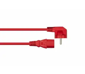 Kabelmeister Schuko 90° - C13 červená / Napájecí kabel / 1 m / 10 A / 250 V