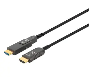 Manhattan AOC optický HDMI - Micro HDMI kabel černá / Kabel / 30 m / 4K 60Hz / HDCP 2.2 / ARC / HDR