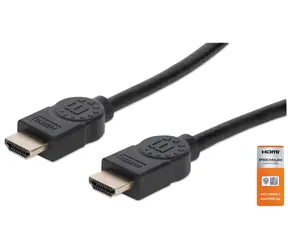 Manhattan Premium HDMI kabel černá / HDMI kabel / HDMI (M) - HDMI (M) / 1 m / 4K 60Hz / 18 Gbit/s / Ethernet / ARC