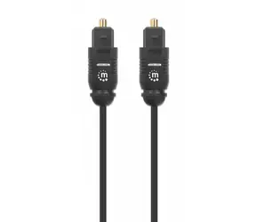 Manhattan Toslink černá / Optický audio kabel / M/M / 1 m / pozlacené konektory