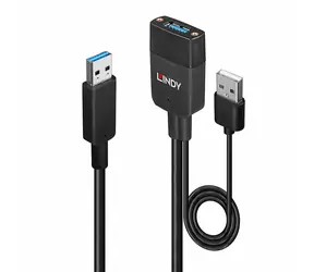 Lindy USB-A - USB-A 35m černá / Hybridní USB kabel / USB 3.2 Gen 2 / 10 Gbit/s