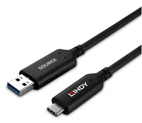 Lindy USB-A - USB-C 25 m černá / Kabel / USB 3.2 Gen 1 / 5 Gbit/s