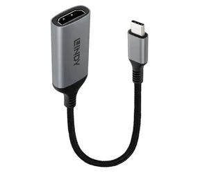 Lindy 43428 šedá / Převodník USB-C na HDMI / 8K 60Hz / 240Hz / HDCP 2.2