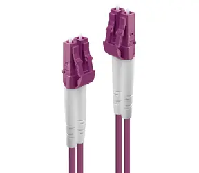 Lindy LC/LC OM4 Duplex růžová / Optický patch kabel / Multimode / 50/125 µm / 20 m