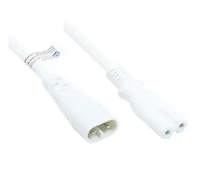 Good Connections Prodlužovací kabel C8-C7 bílá / Napájecí kabel / 2 m / 0,75 mm2 / max. 2,5 A