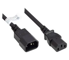 Good Connections Prodlužovací napájecí kabel C14-C13 černá / Napájecí kabel / 0,5 m / 10 A