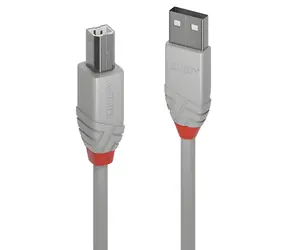 Lindy Anthra Line USB 2.0 A-B šedá / USB kabel / 0,5 m / 480 Mbit/s