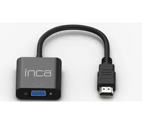 INCA adaptér HDMI na VGA + 3,5mm audio černá / Adaptér / FullHD 60Hz / kabel 0,2 m