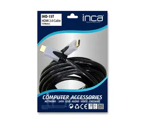 INCA HDMI 2.0 kabel 4K 15 m šedý / Kabel HDMI / 18 Gbit/s