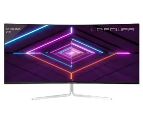 34" LC-Power LC-M34-UWQHD-100-C-V3 bílá / Monitor / VA / 1500R / 3440x1440 / 21:9 / 100Hz / DP+HDMI