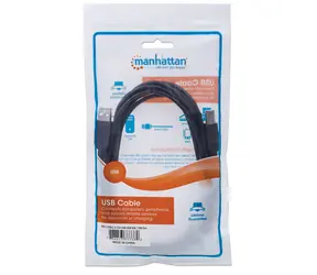 Manhattan / USB kabel / USB-A - USB-B / USB 2.0 / 3 m / černý