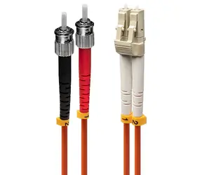 Lindy OM2 oranžová / Optický patch kabel / LC/ST / Duplex Multimode / 50/125 µm / 3 m