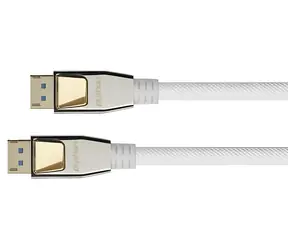 Python DisplayPort 2.0 bílá / Přípojný kabel DisplayPort - DisplayPort / 8K 60Hz / 54 Gbit/s / 3 m / Nylon