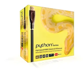 Python HDMI 2.0 kabel aktivní černá / HDMI kabel / 15 m / 4K 4096×2160 px / 30 Hz / nylonový oplet