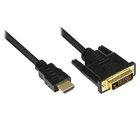 Good Connections HDMI-DVI-D 1m černá / Propojovací kabel / HDMI (M) - DVI-D (M) / pozlacené konektory