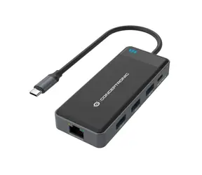 Conceptronic 7v1 USB-C dokovací stanice / Dokovací stanice / 2x HDMI / 3x USB-A 3.2 / GLAN / USB-C PD 100W