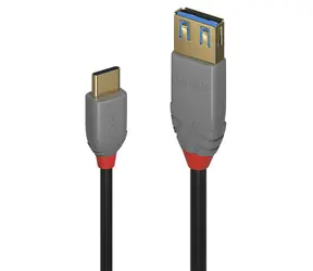 Lindy Anthra Line černá / Adaptér / USB-C - USB-A / 0,15 m / USB 3.2 Gen 2 / 10 Gbit/s