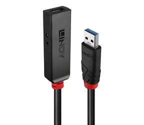 Lindy USB-C aktivní prodlužka Slim 15 m černá / Prodlužovací kabel / USB 3.2 Gen 1 / 5 Gbit/s