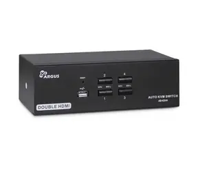 Inter-Tech AS-42HA / KVM přepínač / HDMI / 4 porty / USB / audio / kovové provedení