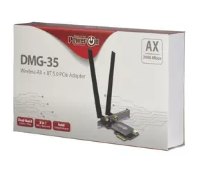 Inter-Tech DMG-35 / Wi-Fi/Bluetooth adaptér / PCIe / Wi-Fi 6 / Bluetooth 5.0 / 3000 Mbit/s