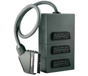 Schwaiger SCART rozbočovač 3x černá / Rozbočovač / 1x SCART vstup / 3x SCART výstup