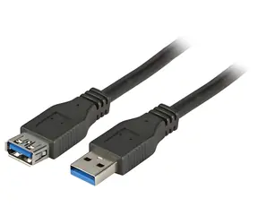 EFB USB 3.0 A-A černá / Prodlužovací kabel / M/F / 1,8 m / 5 Gbit/s