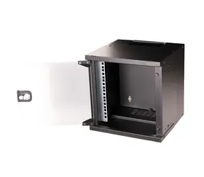 Equip ECO 300x300 černá / Nástěnný rozvaděč 10" / 6U / skleněné dveře / hloubka 300 mm