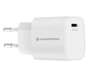 Conceptronic USB-C nabíjecí adaptér bílá / Nabíječka / 1x USB-C / PD 3.0 / 20 W