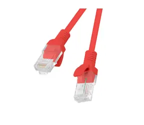 Lanberg CAT6 UTP 0,5m červená / Patch kabel / RJ45-RJ45 / Fluke Passed