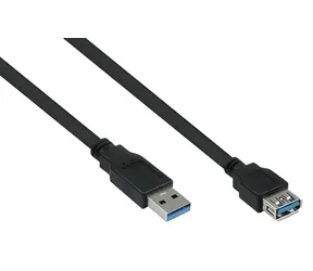 Kabelmeister Prodlužovací kabel USB-A (F) - USB-A (M) 5m černá / Prodlužovací kabel / USB 3.0 / 5 Gbit/s
