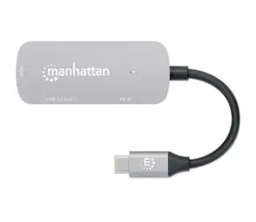 Manhattan USB-C na HDMI adaptér 3v1 stříbrný / Adaptér / 4K 30Hz / USB-A 3.2 Gen1 / PD 100 W