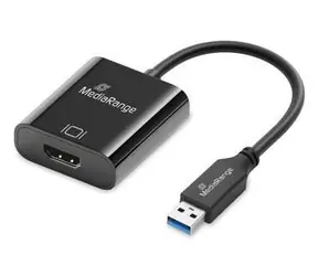 MediaRange Konvertér USB-A na HDMI černá / Full HD 60Hz / 5 Gbit/s / pozlacené kontakty