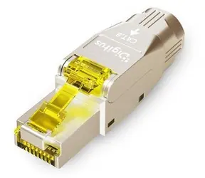 Digitus RJ45 konektor CAT 8.1 stříbrno-žlutý / RJ45 konektor / Stíněný / Montáž bez nářadí / 2000 MHz / PoE++