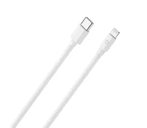 RealPower Lightning kabel bílá / Datový a nabíjecí kabel / USB-C na Lightning / 2 m / MFI certifikace
