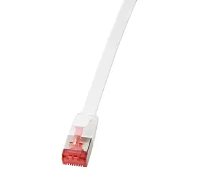 LogiLink CAT6A bílá / Patch kabel / U/FTP / ploché provedení / 0,5 m