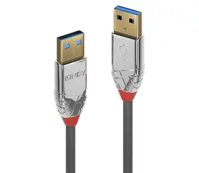 Lindy Cromo Line USB-A - USB-A šedá / Kabel / USB 3.0 / 5 Gbit/s / 5 m