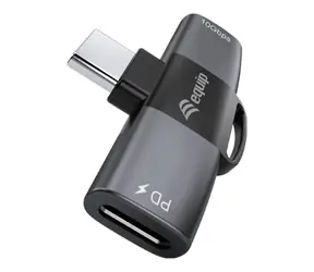 Equip Adaptér USB-C na 2x USB-C šedý / Adaptér / PD 100W / 10 Gbit/s / Alu