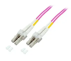 EFB / Optický patch kabel / LC-LC / duplexní / OM4 50/125 / LSZH / 1,5 m / fialová