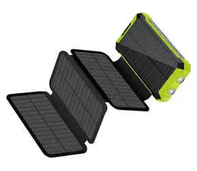 RealPower PB-20000 Solar černá, zelená / Powerbanka 20000 mAh / Solární panel / Bezdrátové nabíjení 5W