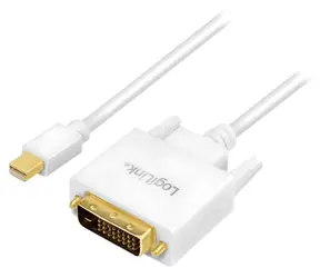 LogiLink Mini DisplayPort - DVI bílá / Kabel / DisplayPort 1.2 / Max. 1920 x 1080 px / 1.8 m