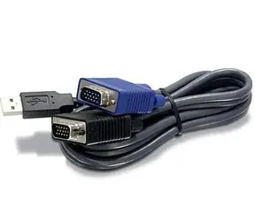 TRENDnet KVM kabel USB-VGA černý / Kabel / 2x HD15 + USB 1.1 / 3 m