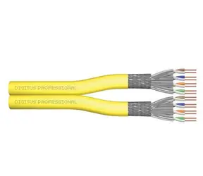 DIGITUS Cat.7A S/FTP žlutý / Instalační kabel / 100m / AWG 22/1 / LSZH / Dca