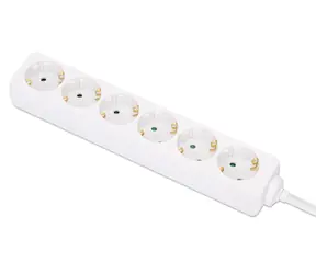 Manhattan Prodlužovací kabel 6x zásuvka bílá / Prodlužovací kabel / 2 m / 16 A / 3680 W