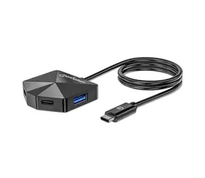 Manhattan USB-C Hub černý / USB hub / 4-portový / 2x USB-C + 2x USB-A / USB 3.2 Gen 2 / 5 Gbps