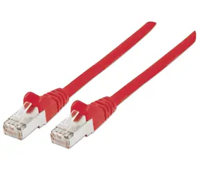 Intellinet Cat6A červená / Patch kabel / S/FTP / LSZH / RJ-45 / 0,5 m