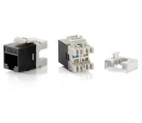 Equip Keystone Jack Cat6 nestíněný / Keystone Jack / LSA / 8 ks / černá, šedá