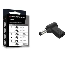Conceptronic redukce USB-C PD pro Asus 5,5x2,5 mm černá / Redukce / 18-20 V / PD 3.0 / 100 W