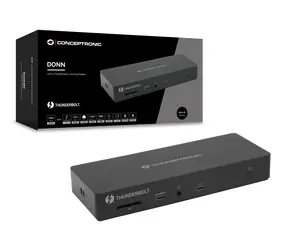 Conceptronic dokovací stanice Thunderbolt 4 černá / Dokovací stanice / 2x Thunderbolt 4 / HDMI 8K / 96W PD / 2,5GbE